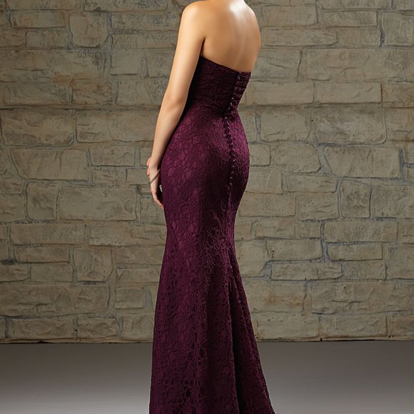 NWOT Mori Lee Grey Lace Formal Gown ~ Size 10 - Picture 4 of 4